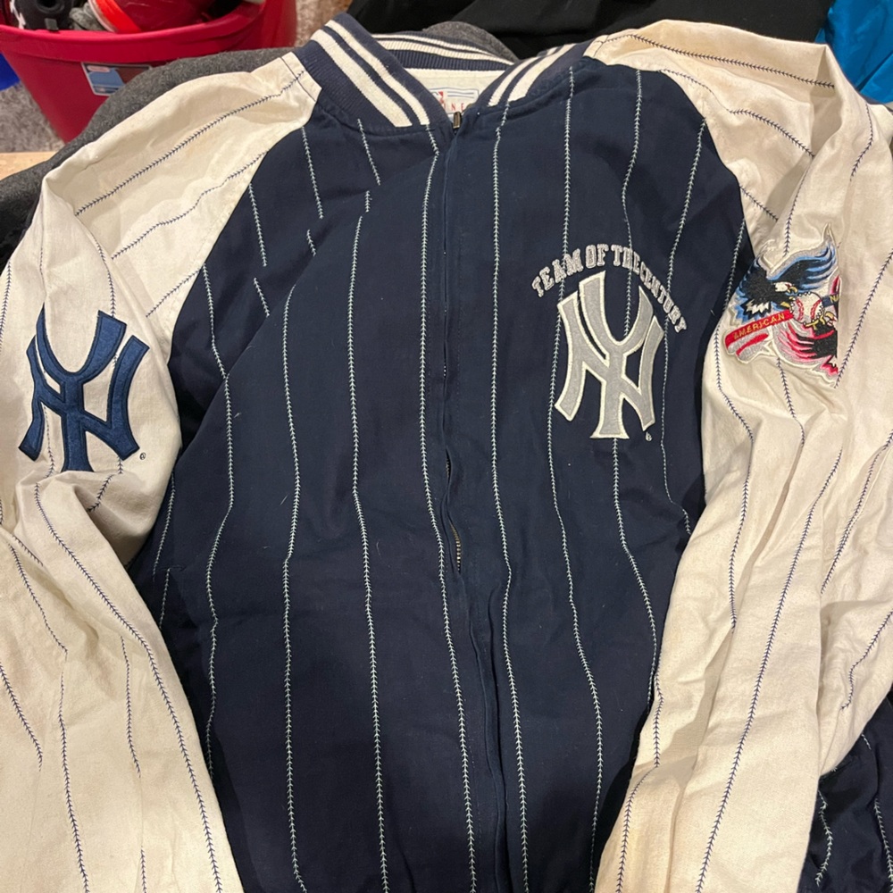New York Yankees Vintage Zip Up Mirage Jacket Size XL